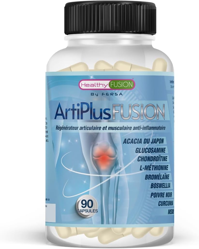 Soin des Articulations, Muscles & Os - Anti-Inflammatoire & Analgésique - Curcuma, Chondroïtine, Glucosamine & Biopérine - 90 Capsules