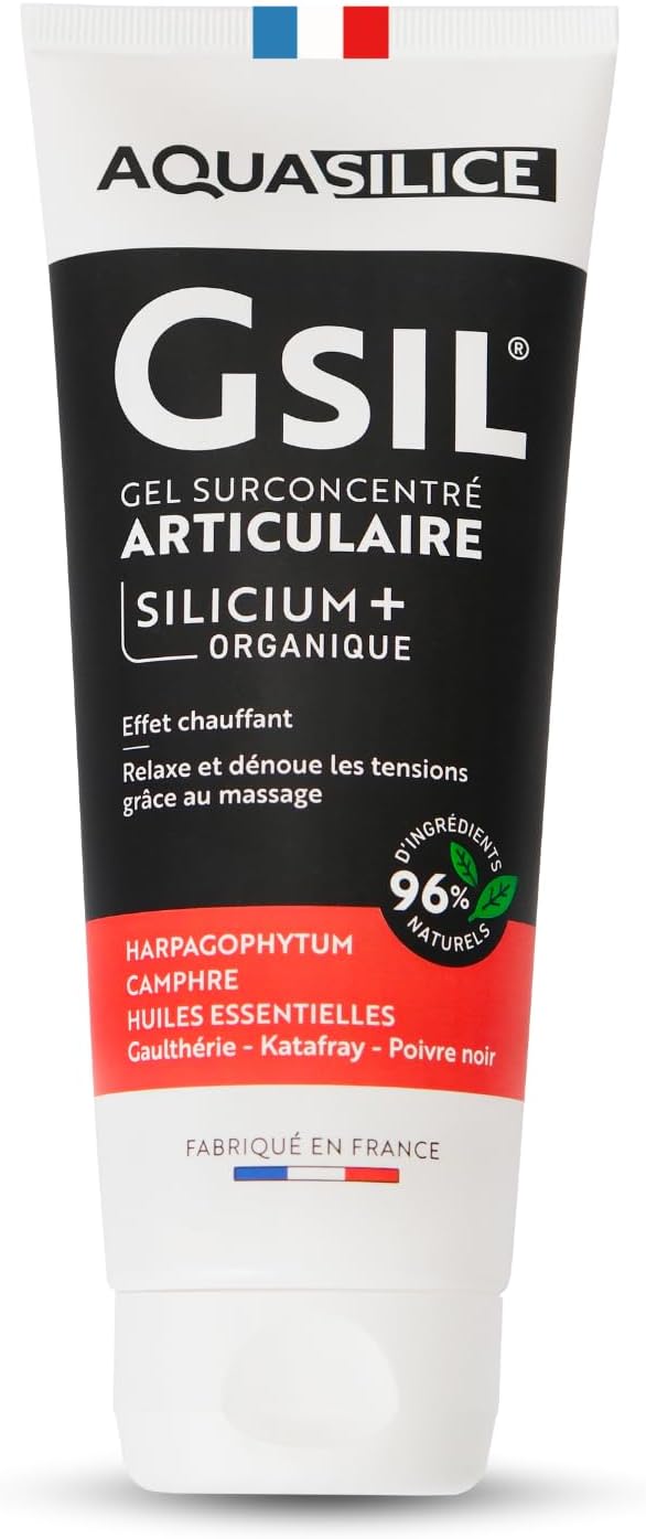 GSIL - Gel Surconcentré Articulaire - Gel de Massage à Action Chauffante - Relaxe et Dénoue les Tensions - Silicium Organique, Harpagophytum & Huiles Essentielles - 200 ml - Fabriqué en France 200 ml (Lot de 1)