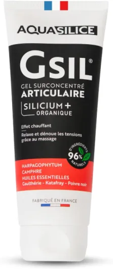 GSIL - Gel Surconcentré Articulaire - Gel de Massage à Action Chauffante - Relaxe et Dénoue les Tensions - Silicium Organique, Harpagophytum & Huiles Essentielles - 200 ml - Fabriqué en France 200 ml (Lot de 1)