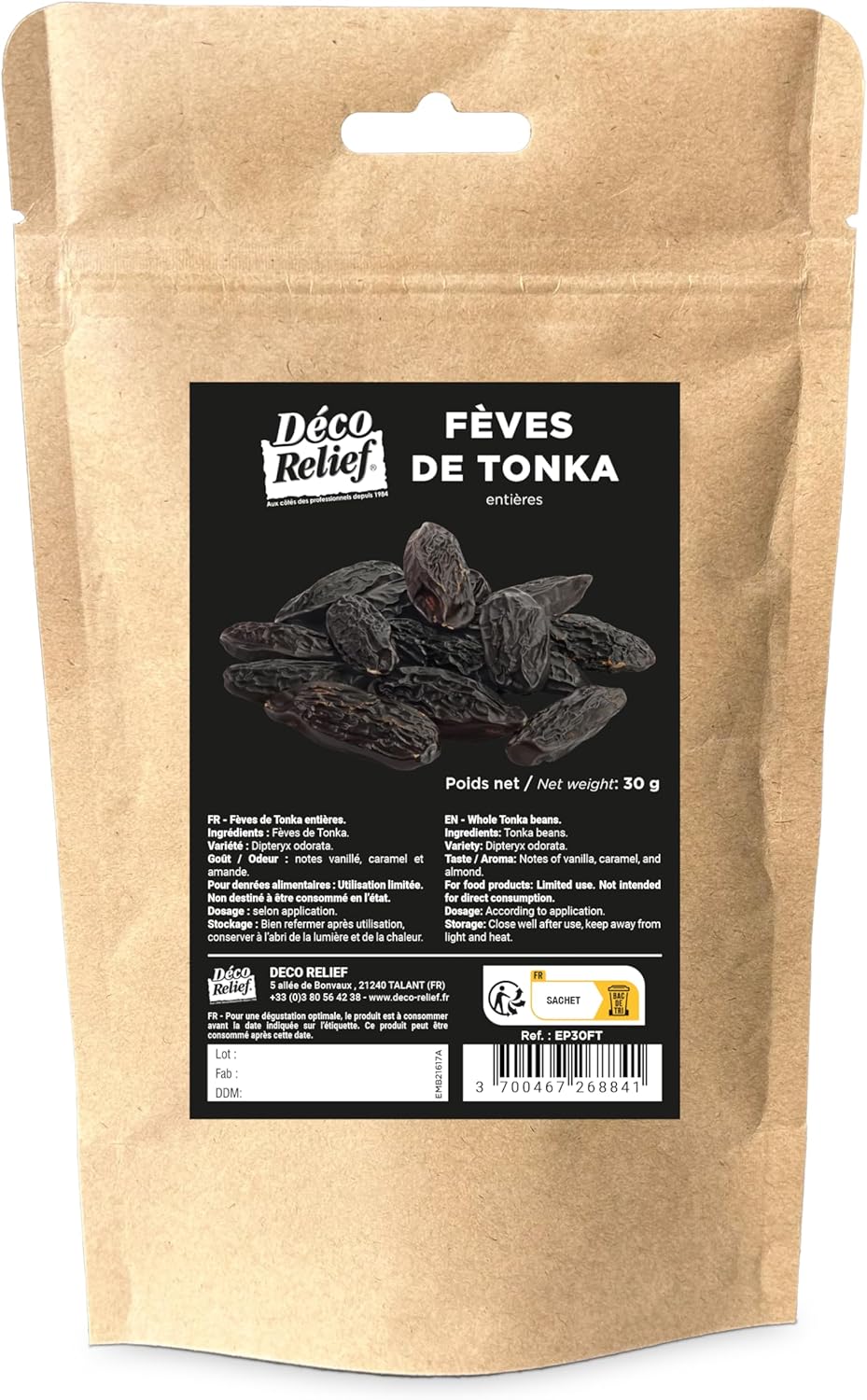 Déco Relief - Fèves de Tonka Entières 30 g - Origine Venezuela