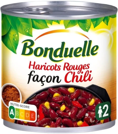 HARICOTS ROUGES CUISINÉS FAÇON CHILI 400G, BONDUELLE, LOT DE 4