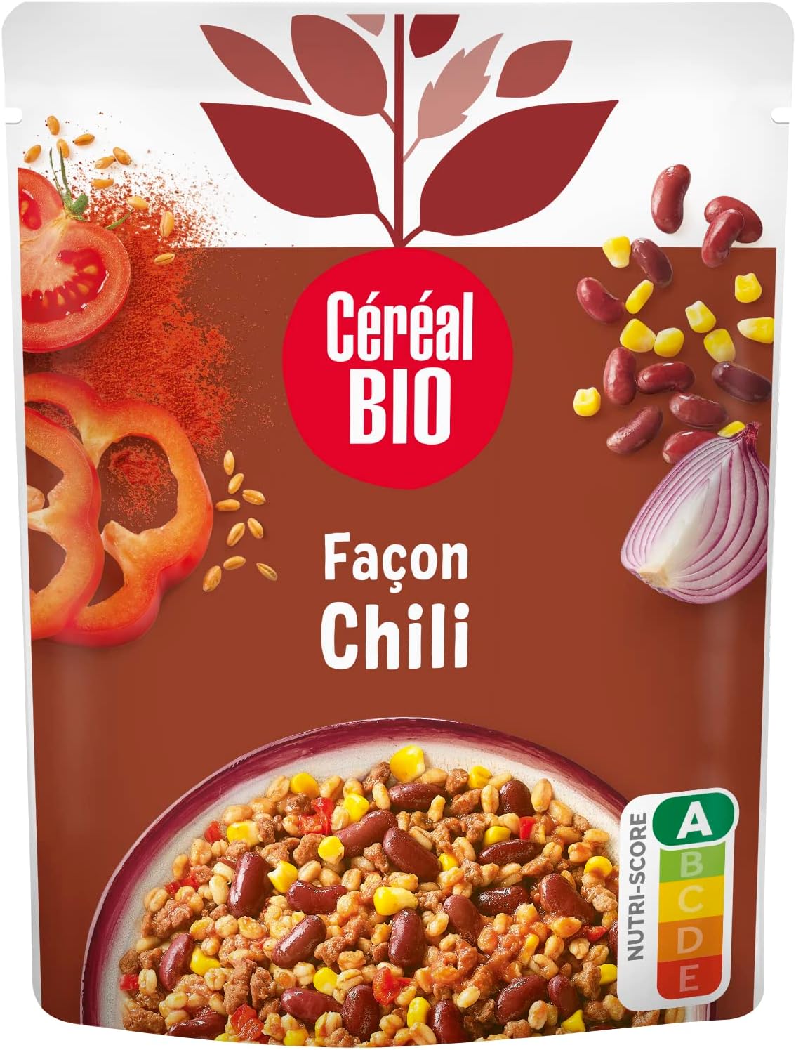 Façon Chili - Haricots rouges, Maïs doux, Epices - Sachet Micro-ondable, Rapide à Réchauffer - Végan et Bio - 220g - 208496 Chili 220 g (Lot de 1)