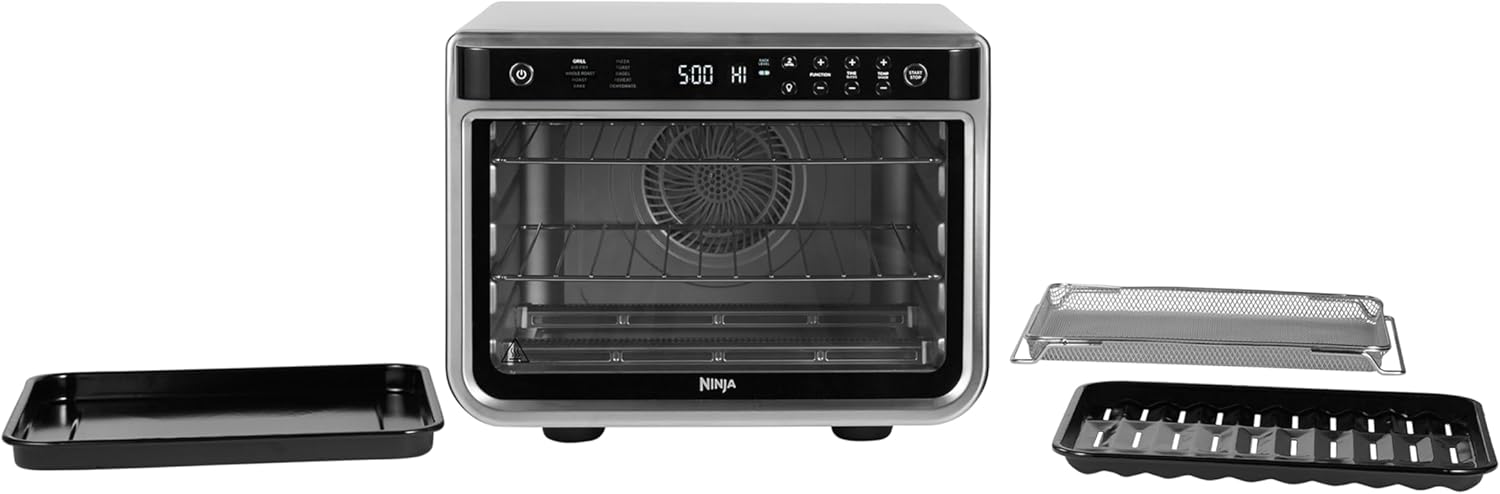 Foodi Four Multifonction 10-en-1, mini-four portable, surfaces de travail, four multifonction avec 10 fonctions de cuisson; Air Fry, Roast, Grill, Bake and more, Silver/Black DT200EU Mini-four 10 en 1