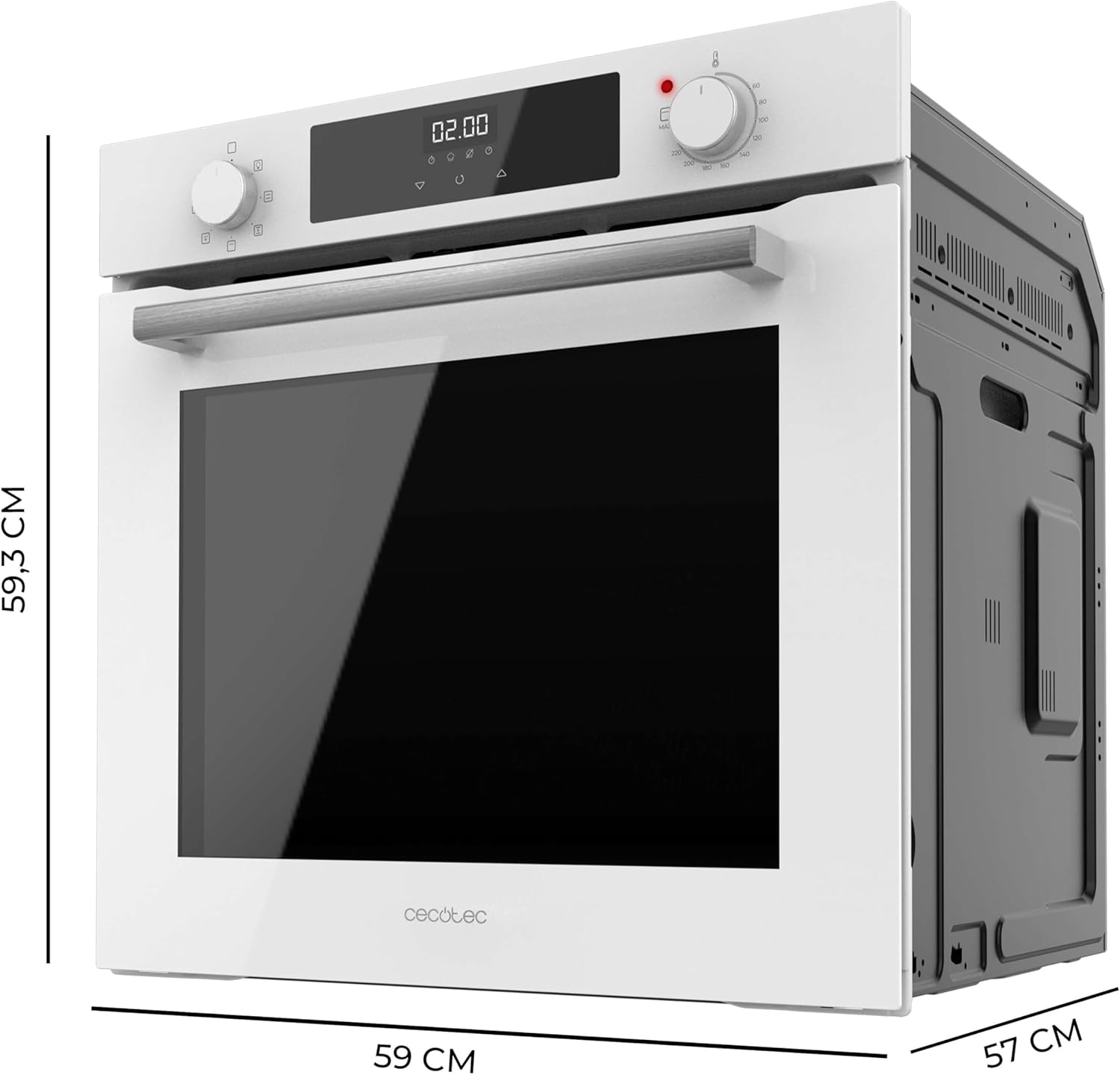 Four Multifonction 60cm Bolero Hexa M226000 Inox A, 2800W, 72L, 7 Fonctions, Mode Grill, Grill ventilé, Mode Convection, Defrost, Base vapeur X2, Steam EasyClean, Steam Assist Cristal Blanc