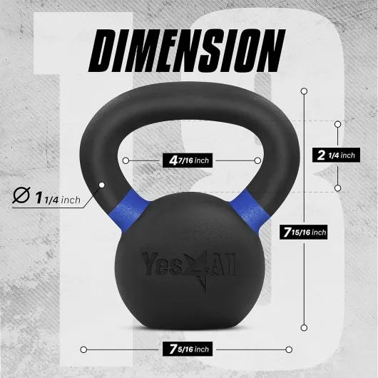 Kettlebell en revêtement en poudre de 4-32 kg à poignée large, Compétition Kettlebell C - 8 kg