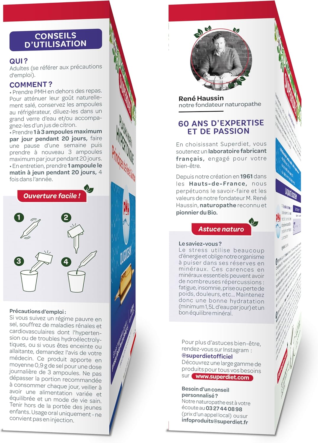 OLIGOCÉAN – PMH Plasma Marin Hypertonique – Principes de Quinton – Fabrication française – 20 ampoules de 10 ml