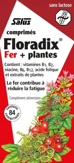 Floradix Fer + Plantes - Formule Capsule Anti-Fatigue Riche en Fer - Enrichi en Vitamine C pour une Bonne Absorption - 84 comprimés Ne S'applique Pas 84 unité (Lot de 1)