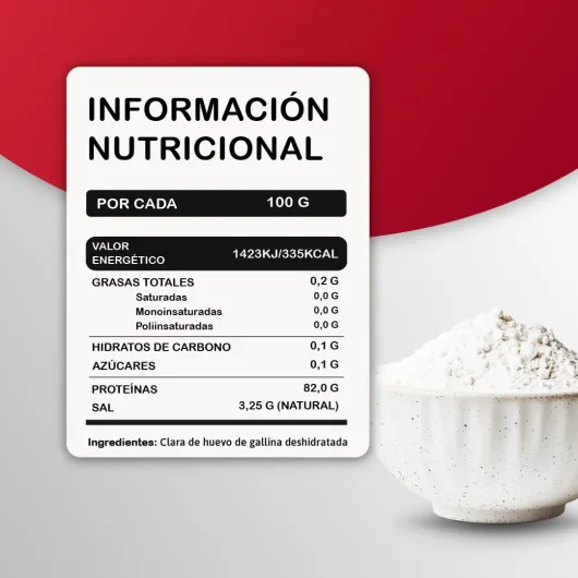 Blanc d'Œuf en Poudre Campera (350 g) - Albumine - Œufs Pasteurisés - Œufs Déshydratés - Produits Sans Lactose - Sans Gluten - Présentation en Sachet Zip 350 Gr