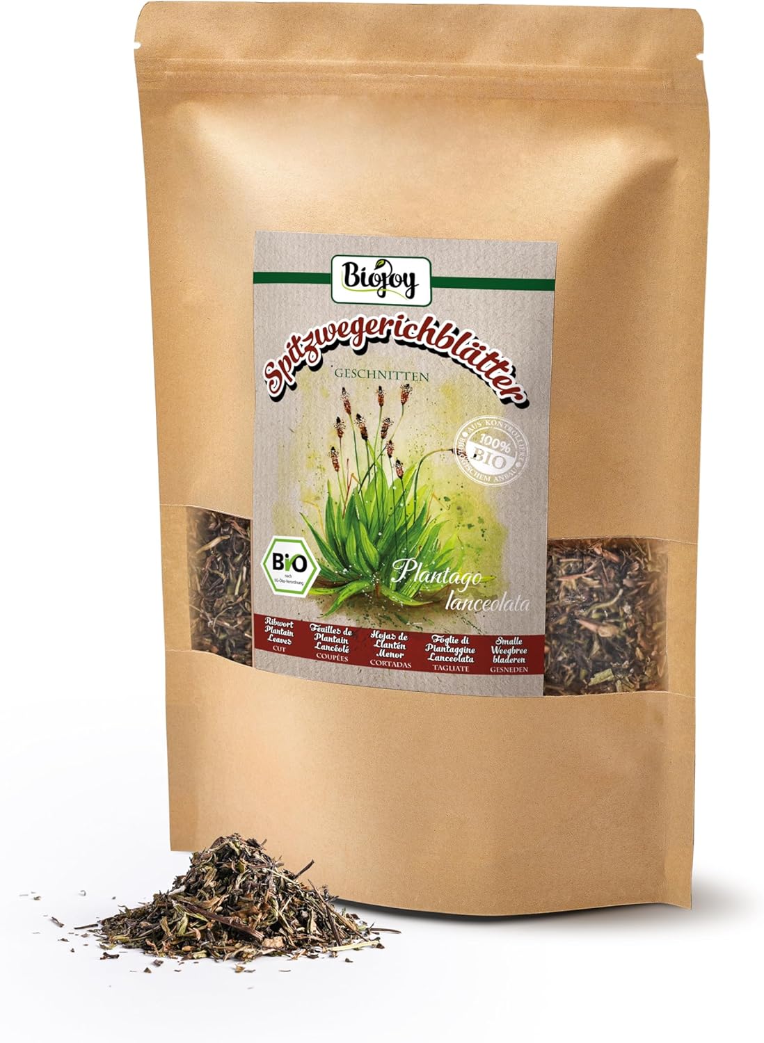 Tisane de Plantain Lancéolé BIO (250 g), Feuilles de Plantain Lancéolé, séchées et coupées (Plantago lanceolata)