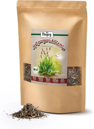 Tisane de Plantain Lancéolé BIO (250 g), Feuilles de Plantain Lancéolé, séchées et coupées (Plantago lanceolata)