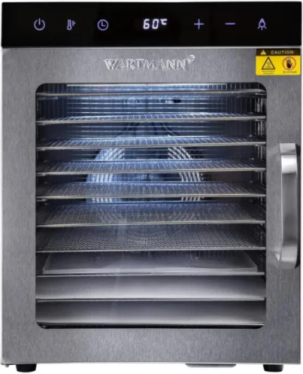 Wartmann WM-2110 DH Déshydrateur automatique en acier inoxydable – Déshydrateur compact avec 10 grilles de déshydratation en acier inoxydable sans BPA