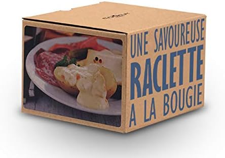 COOKUT - Lumi - Une raclette à la Bougie - Faites Fondre Votre Fromage en 3 Minutes - A Table, Devant la télé ou même en Pique Nique - Spatule Bois inclues - sans électricité - Pack de 2 - Bleu