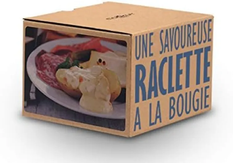 COOKUT - Lumi - Une raclette à la Bougie - Faites Fondre Votre Fromage en 3 Minutes - A Table, Devant la télé ou même en Pique Nique - Spatule Bois inclues - sans électricité - Pack de 2 - Bleu