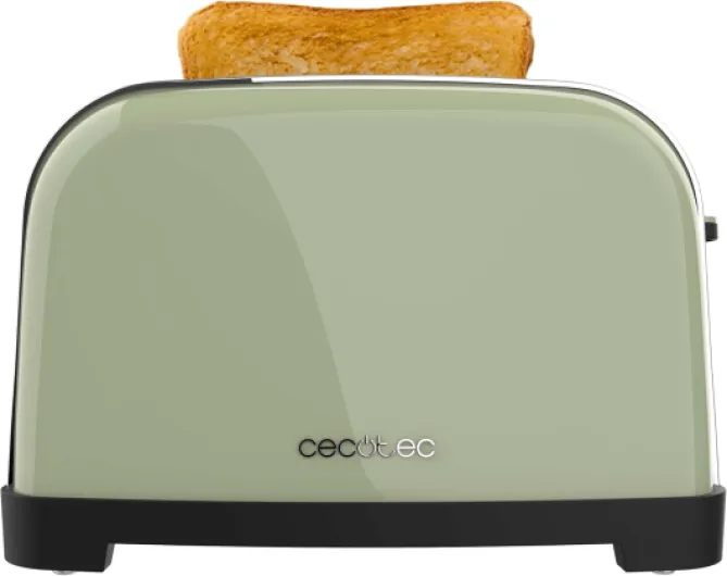 Grille-pain vertical Toastin' time 1700 Double Green, 1700 W, Double fente courte et large de 3,8 cm, Varillas Supérieures, Acier Inoxydable, Arrêt et Popup Automatiques, Bac à miettes 4 fentes courtes + tiges Green