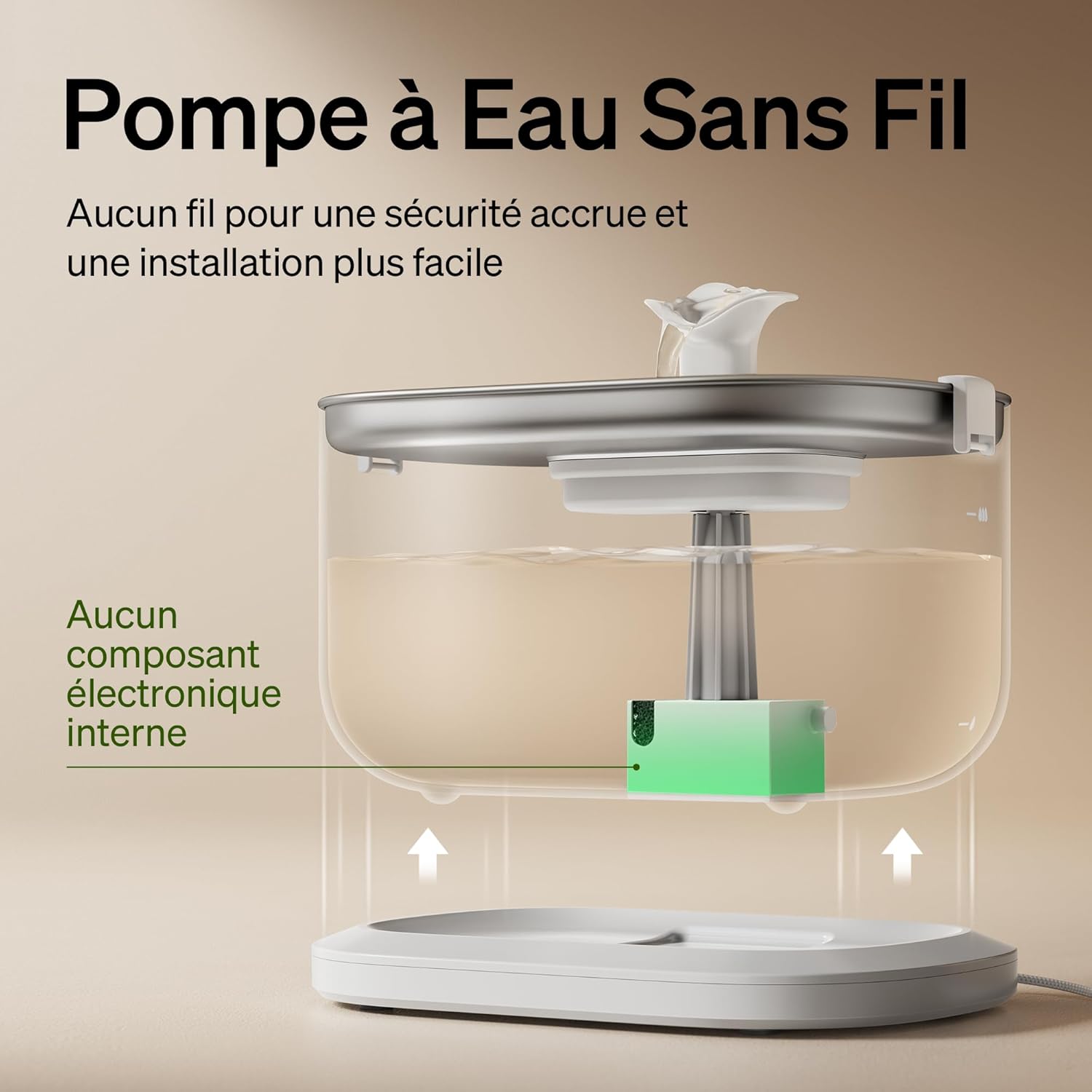 Fontaine à Eau pour Chat avec Pompe sans Fil N° 1 en Acier Inoxydable Dockstream - Nettoyage Facile - 23 DB - Ultra silencieuse - Deux Modes de consommation - sans BPA - 2,5 l