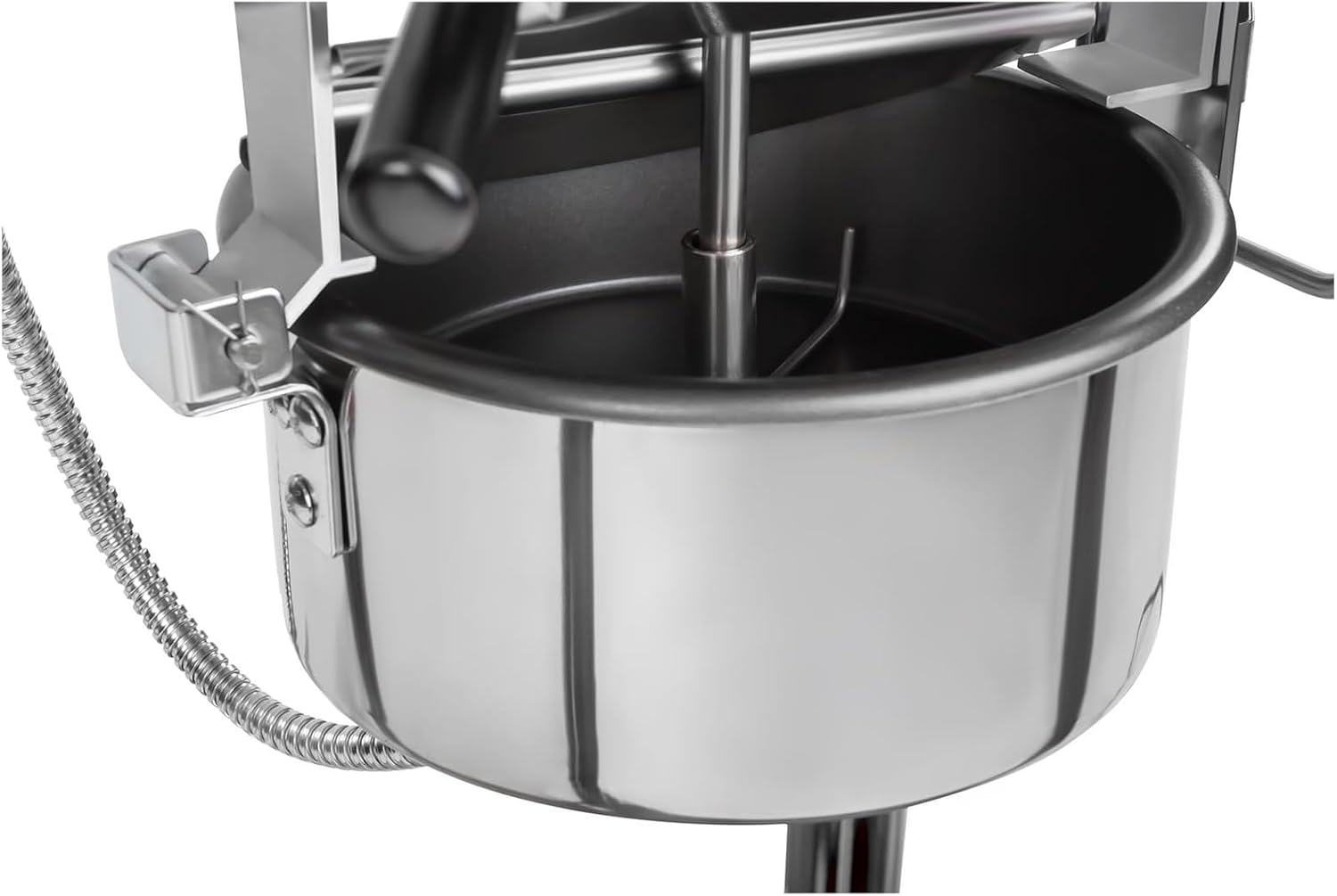 Machine à Popcorn Professionnelle 1.500W, Rendement 5-6 kg/h ou 16 L/h, Marmite antiadhésive, Noir Cinéma