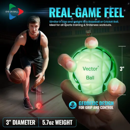 Vector Ball Balle de réaction neuro-visuelle pour améliorer la vitesse du sport, la concentration et l'agilité – Imperméable, changement de couleur