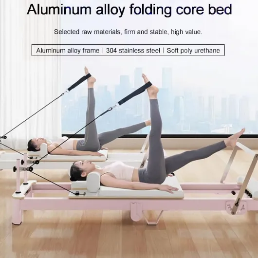 Machine de réformateur de Pilates, équipement pliable avec 6 ressorts et accessoires polyvalents pour entraînement de gym domestique et commercial