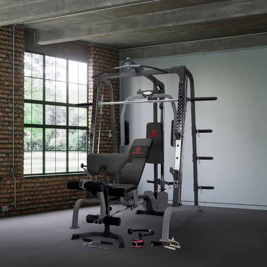 SM4000 Smith Machine, Multifonction, Poulies Haute & Basse, Banc de Musculation Complet de qualité professionelle