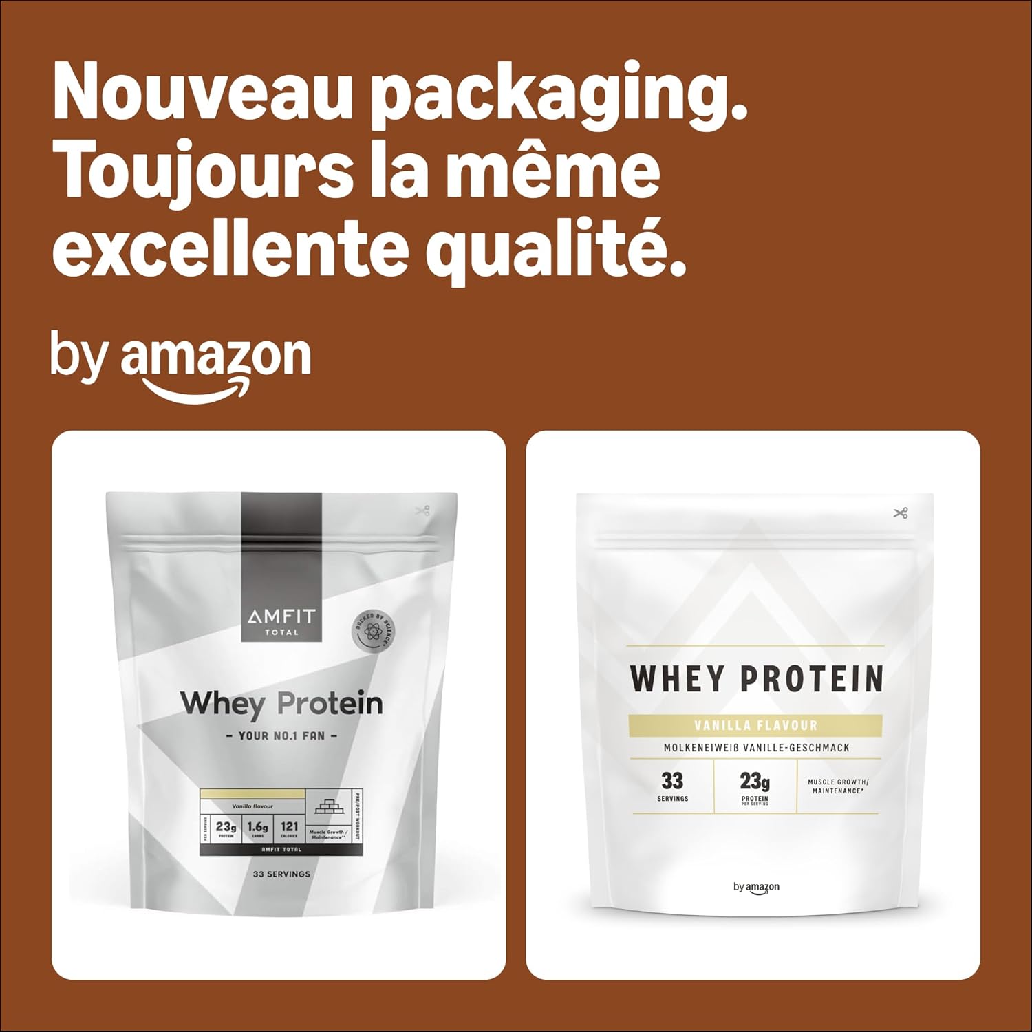 Nutrition Whey Protein Powder 1kg Vanilla (Anciennement sous la Marque AMFIT, Même Produit) Vanille 1 kg (Lot de 1)