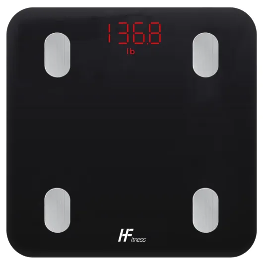 Balance Connectée Impédancemètre – Pèse Personne Bluetooth HomeFashion HFitness, 19 Indices de Composition Corporelle – IMC, Graisse, App iOS & Android