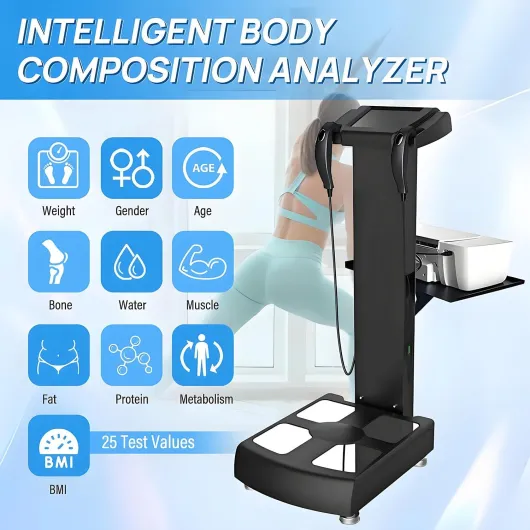 Balance connectée pour la Mesure du Poids corporel : pèse-Personne impédancemètre avec IMC, Masse Musculaire et 20 indicateurs de Composition corporelle - Grand écran - Précise.