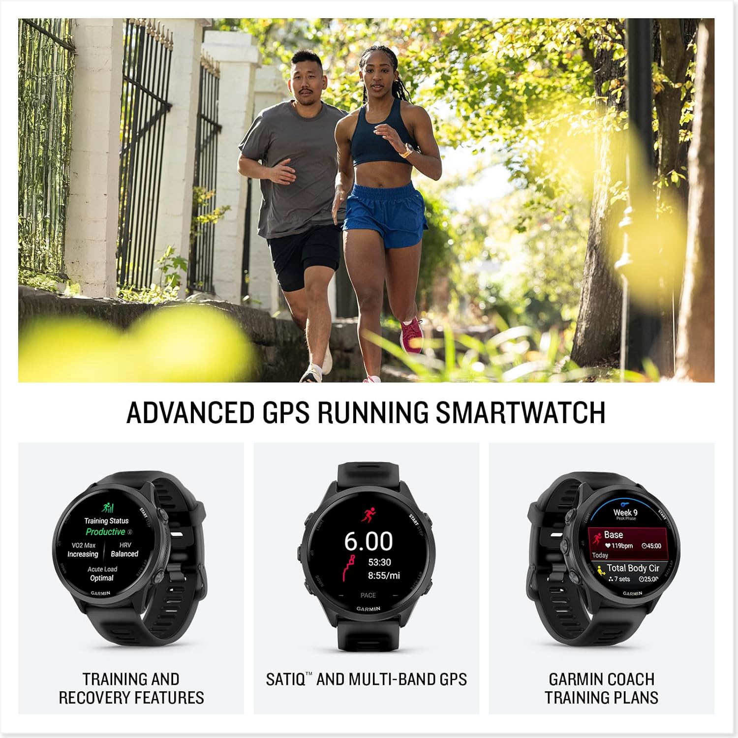 ® Forerunner® 570 Montre Intelligente GPS avancée de Course et de Triathlon, écran AMOLED, Fonctions d'entraînement et de récupération, Aluminium Gris Ardoise avec Bracelet Noir translucide Ardoise/noir 47mm