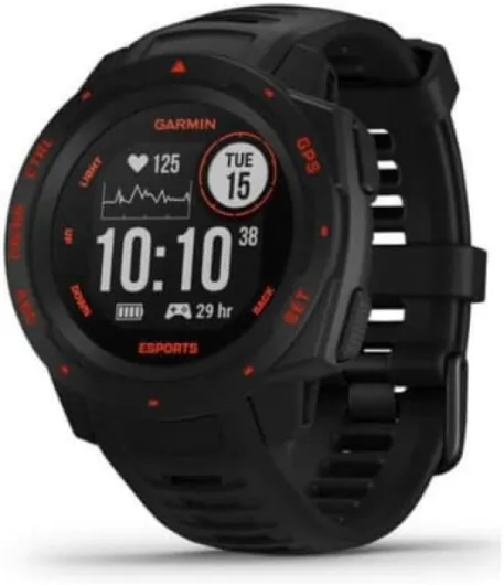 Instinct Esports Edition, Montre Intelligente de Jeu GPS avec Profil d'activité Esports, diffusez Votre Niveau de Stress et Votre fréquence Cardiaque en Flux de Jeu Via Str3AMUP! Lave noire - Instinct - Édition Esports Smartwatch