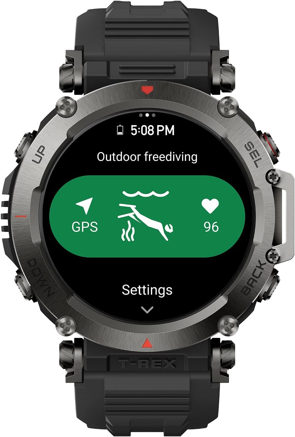 T-Rex Ultr, 47 mm, Montre Connectée Homme, Montre GPS Sport de Qualité Militaire, 160+ Modes Sportifs, SpO2, HD AMOLED, 10 ATM, Autonomie de 20 Jours T-Rex Ultra Noir
