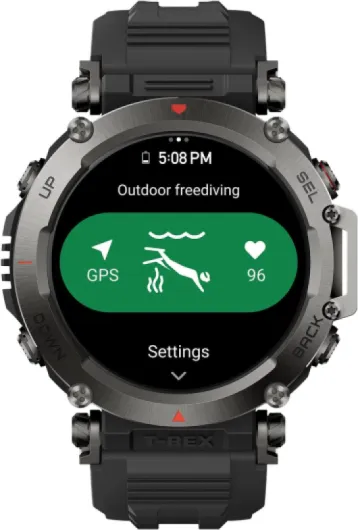 T-Rex Ultr, 47 mm, Montre Connectée Homme, Montre GPS Sport de Qualité Militaire, 160+ Modes Sportifs, SpO2, HD AMOLED, 10 ATM, Autonomie de 20 Jours T-Rex Ultra Noir