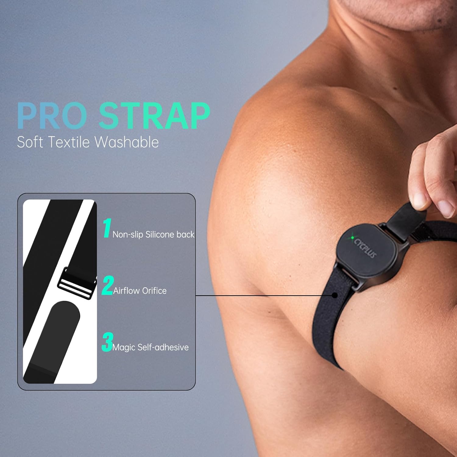 Brassard Cardio-fréquencemètre, Bluetooth 5.1 Ant HR Monitor avec indicateur LED de la Zone HR, IP67 Waterproof, pour la Course à Pied, Le Cyclisme, la Gymnastique et d'autres Sports