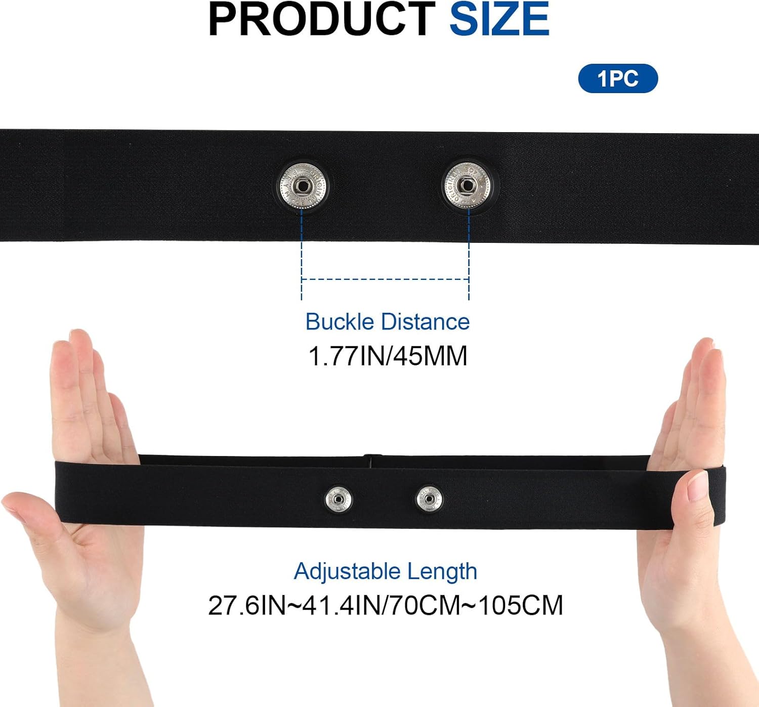 Ceinture Cardio Réglable (70 cm à 105 cm) pour Capteur Cardiaque, Ceinture Cardio Bluetooth Ant+ Compatible avec Garmin, Wahoo, Polar H10 H9, Coospo, Magene, Bryton, Livlov