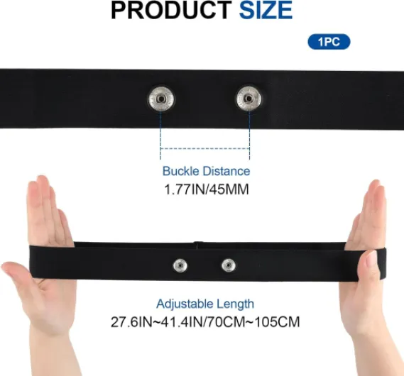 Ceinture Cardio Réglable (70 cm à 105 cm) pour Capteur Cardiaque, Ceinture Cardio Bluetooth Ant+ Compatible avec Garmin, Wahoo, Polar H10 H9, Coospo, Magene, Bryton, Livlov