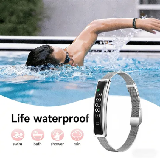 Bracelets intelligents de fitness avancés - Activité complète - 120 modes de sport - Batterie longue durée - Charge rapide Argenté.