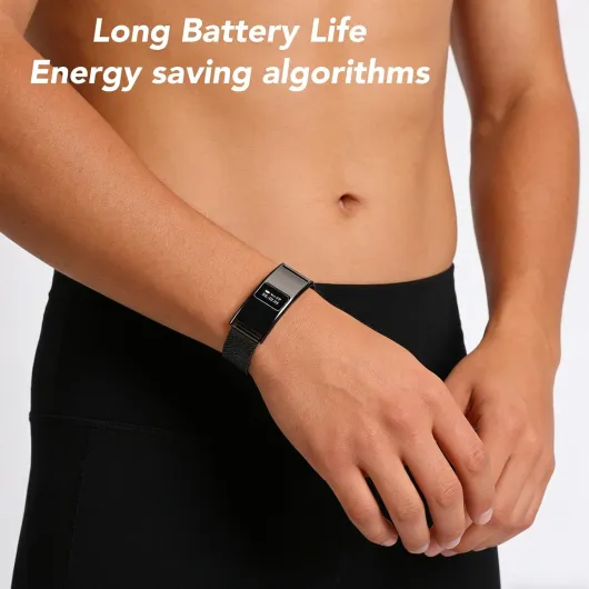 Bracelet de Suivi d'activité Portable Multifonction Fin, Bracelet Intelligent avec Synchronisation des Données en Temps Réel pour et iOS, Appels et Alertes D'appel, et 30 Jours (Black)