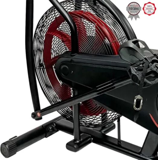 Air Bike, vélo d'exercice avec ceinture silencieuse, grande roue de ventilateur pour la résistance de l'air lors du pédalage, avec guidon mobile pour l'entraînement des bras