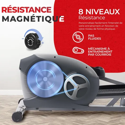 Sunny Health & Fitness Vélo Elliptique Vertical 2-en-1, Appareil d’entraînement pour Le Haut et Le Bas du Corps, Machine de Cardio à Faible Impact pour Adultes et Seniors, avec Option Style Classique Smart Elliptique