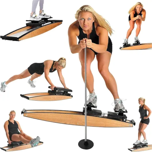 Simulateur de Ski D'intérieur, Appareil de Cross-Training 3D, Machine D'entraînement de Ski pour Salle de Sport à Domicile, Charge de 150 kg, Résistance Réglable, avec Bâtons et Tapis