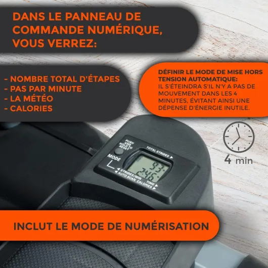 Stepper Fitness Cardio Twister - Exercices Fessiers, Jambes, Taille, Abdominaux et Bras - Ave Écran LED - Faire de l'exercice à la Maison - Poids Maximum 120Kg - Fitness