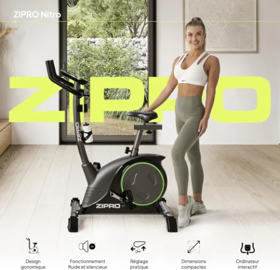 Heimtrainer Fahrrad Nitro, Ergometer Fitnessbikes, Magnetisches Fahrradtrainer, Ergometer Fahrrad bis 150kg, Indoor Bike, Trainingsfahrrad für zuhause, Fahrradergometer Batteriebetrieben