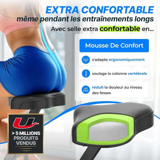 F-Bike Pro Vélo d’Appartement Pliable I Vélos d'Appartement Extra Silencieux jusqu'à 150 kg avec Selle Confort, 16 Niveaux, Fonction App, Silencieux, Velo d Appartement Pliable Gris-Noir F-Bike Pro (16 niveaux I 150 KG)