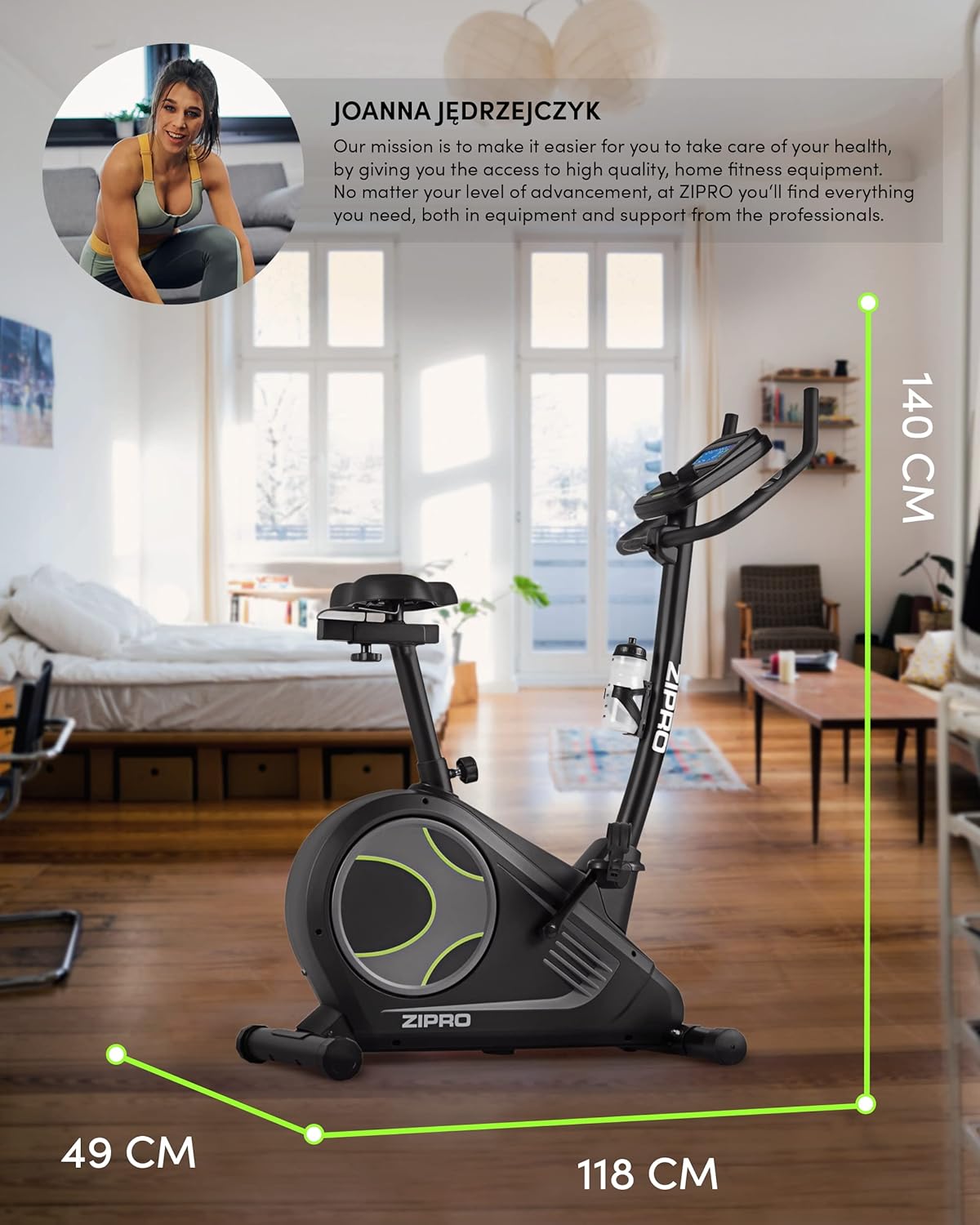 Vélo d'appartement Flame, Ergomètre Fitness, Vélo d'appartement magnétique, Ergomètre jusqu'à 150 kg, Vélo d'intérieur, Vélo d'entraînement à domicile, Vélo ergomètre filaire noir/blanc