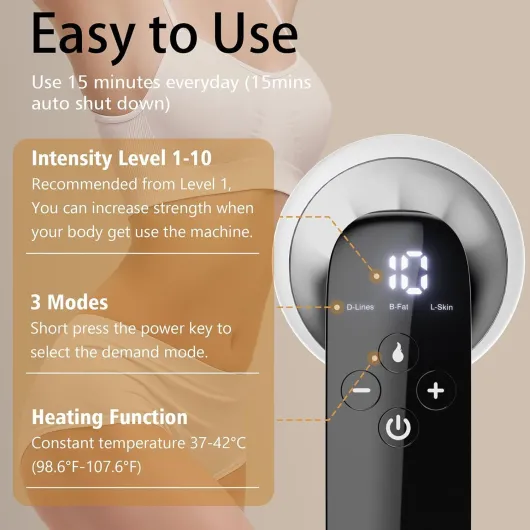 Appareil Anti Cellulite，Masseur Anti Cellulite Portable Sans Fil，Body Sculpting Toning，Appareil cellulité Corps，Massage Remodelant，Réduction Graisse, Réduire Les Vergetures，Raffermissant Peau Black