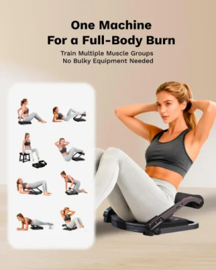 Abdos musculation appareil 8-en-1, 4 angles ajustables, design pliable, supporte jusqu'à 100 kg, machine abdominale qui tonifie et sculpte les abdominaux et obliques