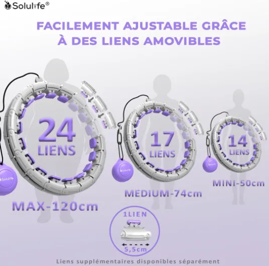 Nouveau Cerceau Hula Hoop Fitness pour Sport Maison - Cerceau Fitness Facile à Utiliser Hula violet standard