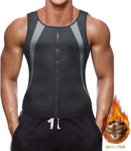 Débardeur Sauna Gilet Veste Sueur Absorbe pour Perdre du Poids Shapewear, brûle Les Graisses pour Perdre du Poids Minceur Body Shaper, Musculation Gym Running Gilet Sport Gris M