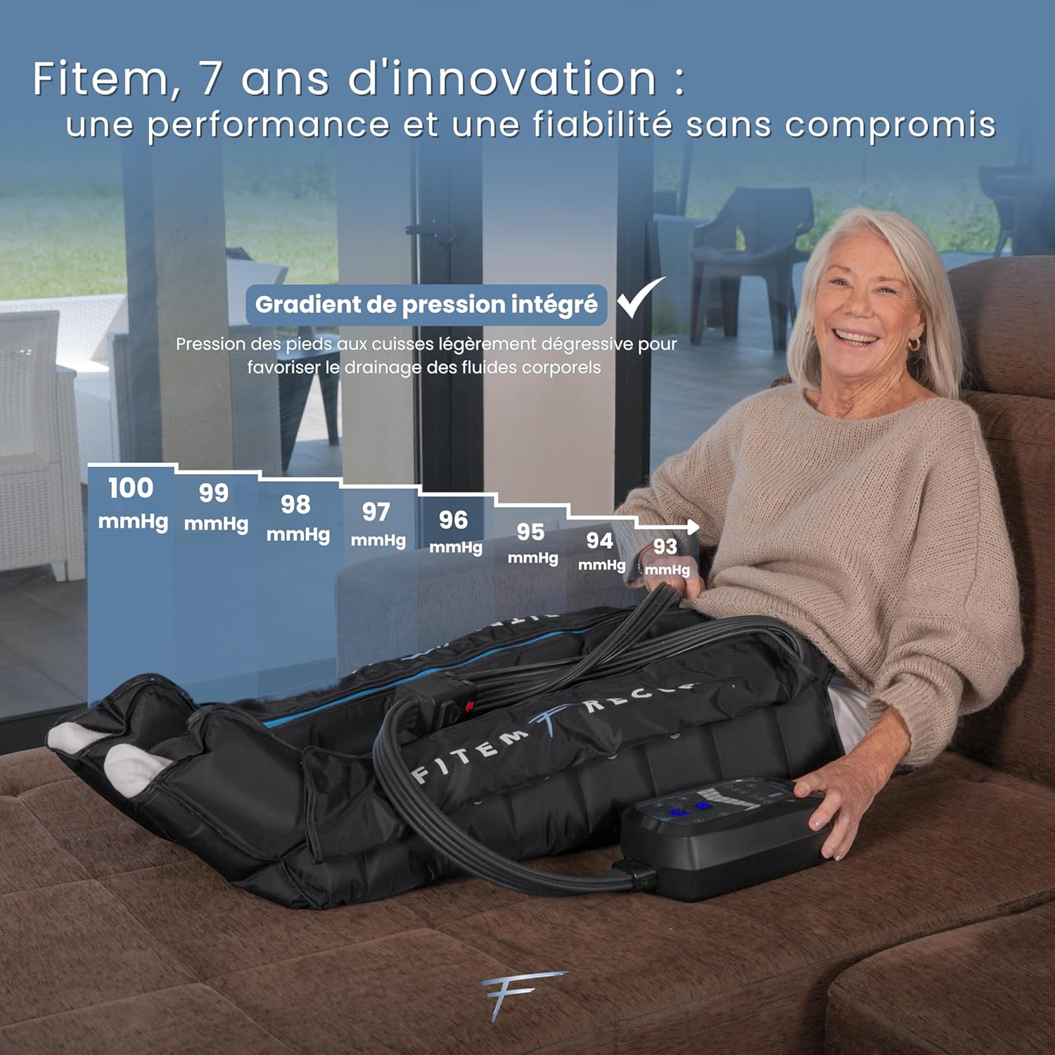 Bottes de Pressothérapie - 8 chambres, 6 modes - Massage des Jambes et pieds - Drainage lymphatique - Jambes Lourdes - Rétention d'eau - Anti-Cellulite - Récupération sportive - Garantie 2 ans XL (≥ 1m88)