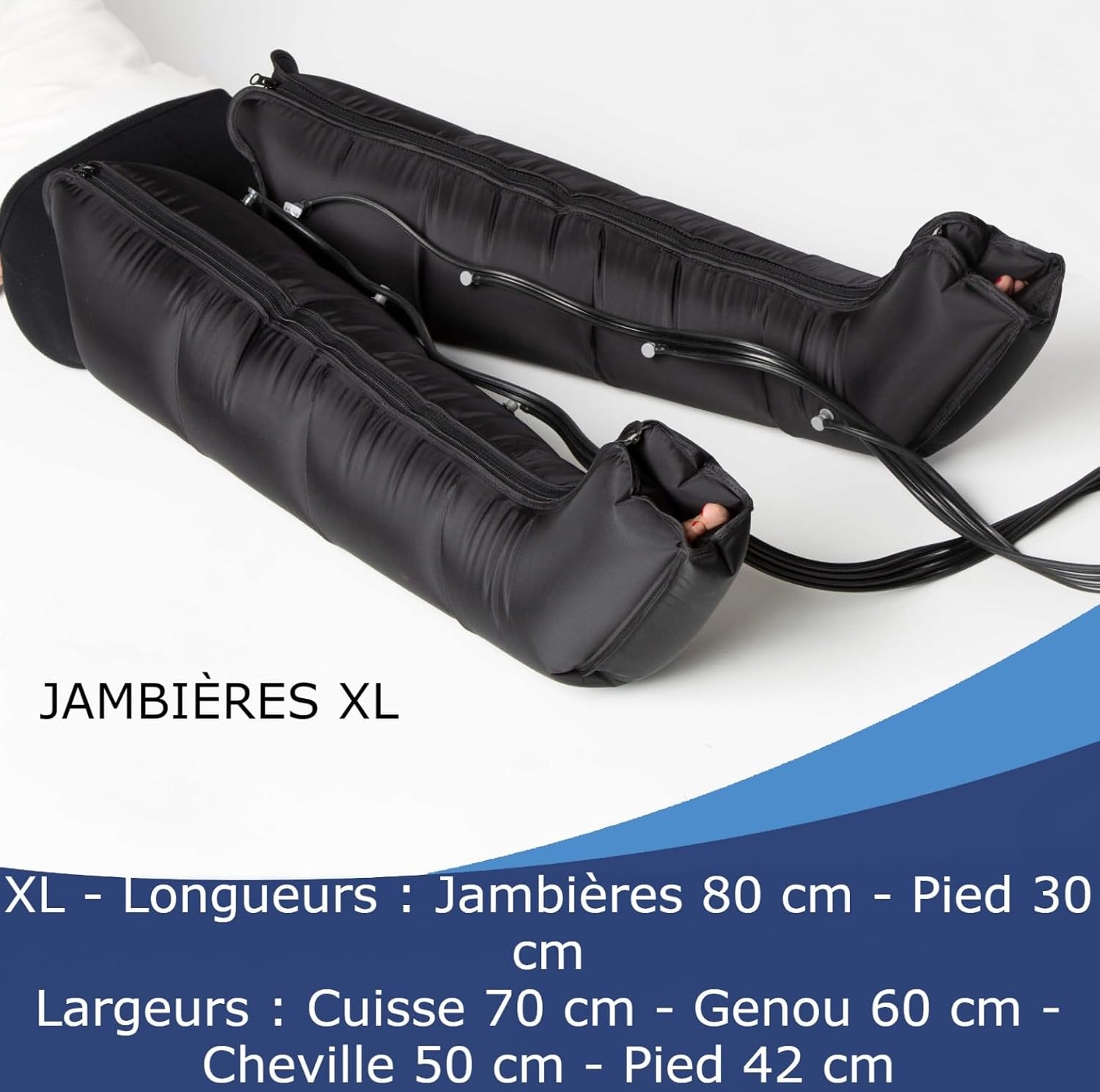 ® PRO 4.0 Classic Pressotherapie Professionnelle Drainage Lymphatique 4 Chambres à Air - Appareil de Massage Jambes 6 Programmes de Massage, 2 Bottes XL et Ceinture Abdominale 2 Leggings et Bande Abdominale