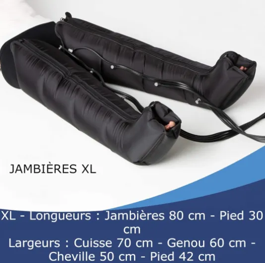® PRO 4.0 Classic Pressotherapie Professionnelle Drainage Lymphatique 4 Chambres à Air - Appareil de Massage Jambes 6 Programmes de Massage, 2 Bottes XL et Ceinture Abdominale 2 Leggings et Bande Abdominale