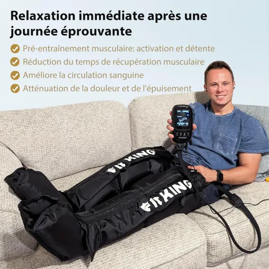 Massage Jambes Bottes Pressothérapie pour la Récupération Appareil de Massage pour Jambes et Pieds Soulager les Jambes Lourdes et Amélioration des Performances Sportives M-pas de chauffage